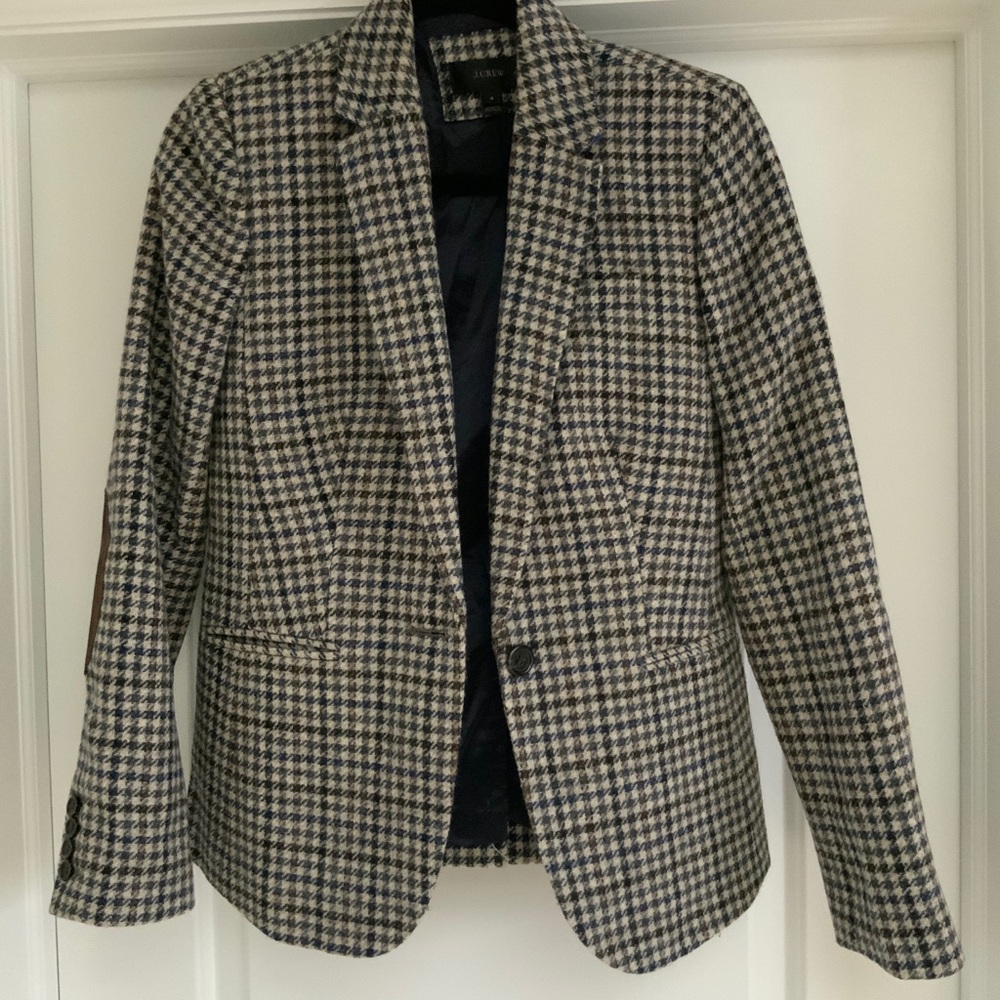 JCREW Women's Black and White Houndstooth Blazer - Picture 4 of 4